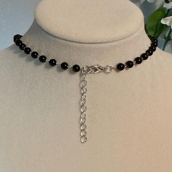 Statement Cross Necklace Gothic Crystal Floral Design Big Punk Goth Silver New - Picture 5 of 8